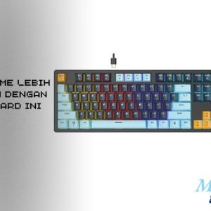 Keyboard gaming RGB full size untuk kenyamanan bermain game dengan desain warna-warni